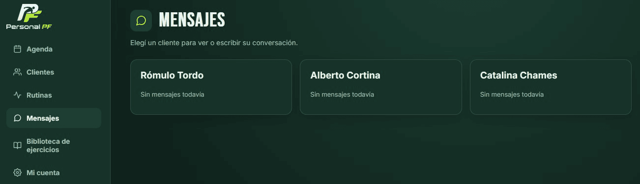 Mensajería — una conversación
